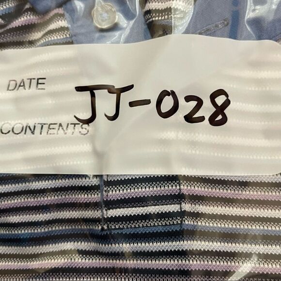 Cotton Reel Blue-White Striped Double Mercerized Cotton Polo Size Large - Picture 5 of 5